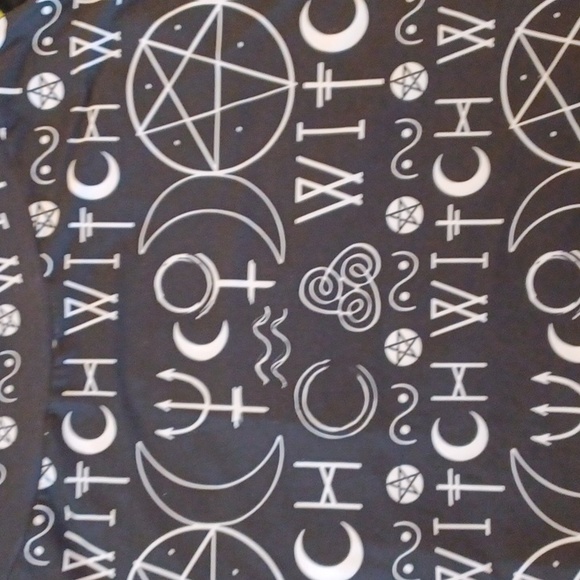NWT Too Fast 2x WITCH skirt occult print,PolyesterBlk/WHT spandex,stretchy. - Picture 4 of 8